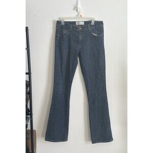 Levi's Signature Women's 10 Blue Dark Wash Low Rise Boot Cut Jeans 32 inseam